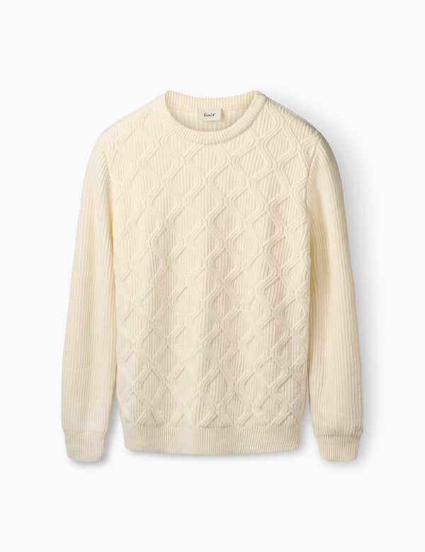 BOW CABLE KNIT - CLOUD