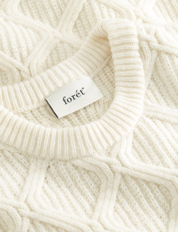 BOW CABLE KNIT - CLOUD