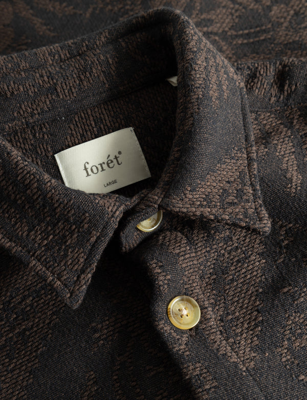 MAP JACQUARD SHIRT - COLD BROWN