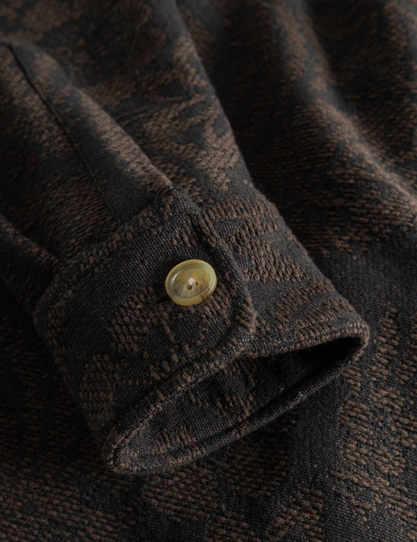 MAP JACQUARD SHIRT - COLD BROWN