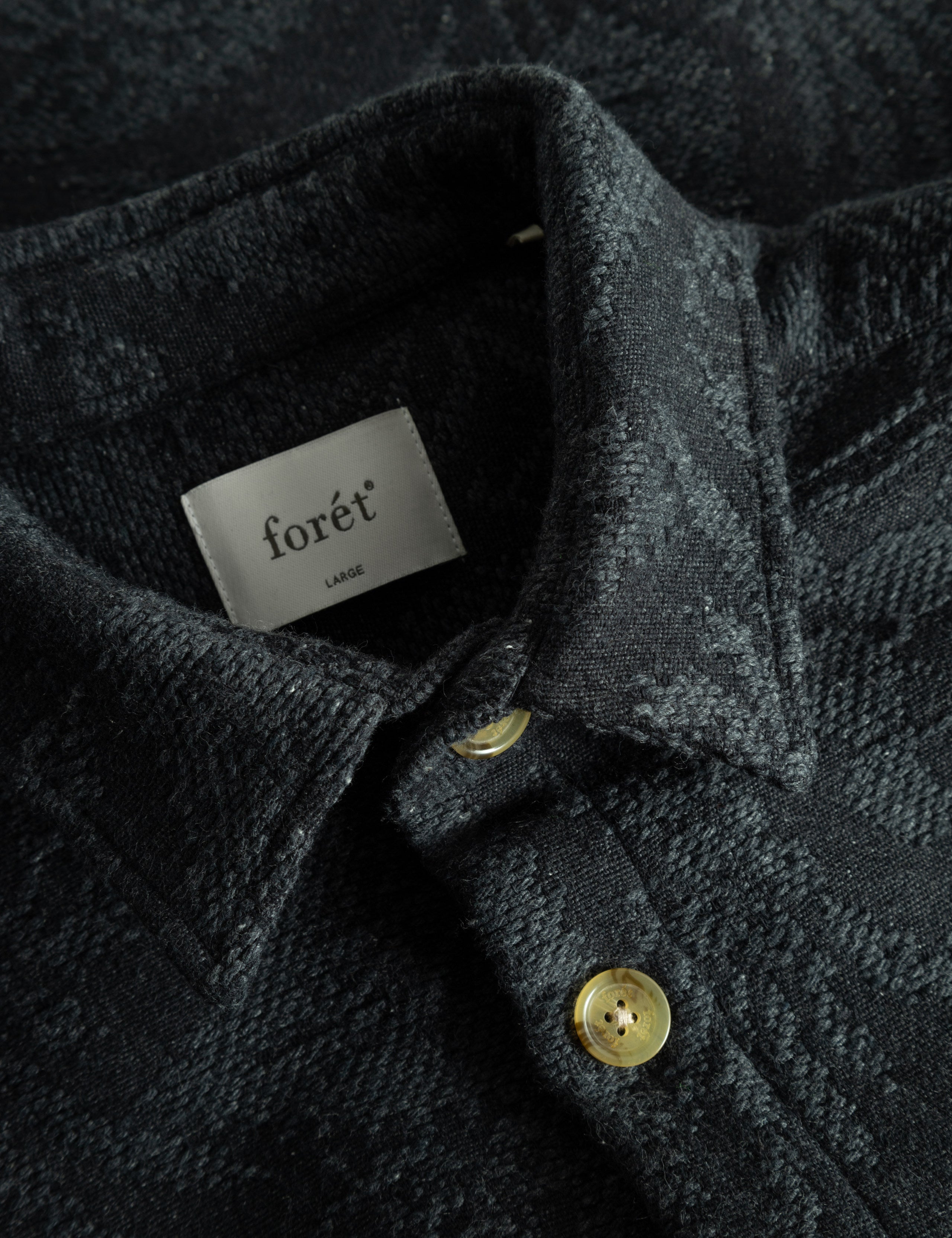 MAP JACQUARD SHIRT - DARK GREY