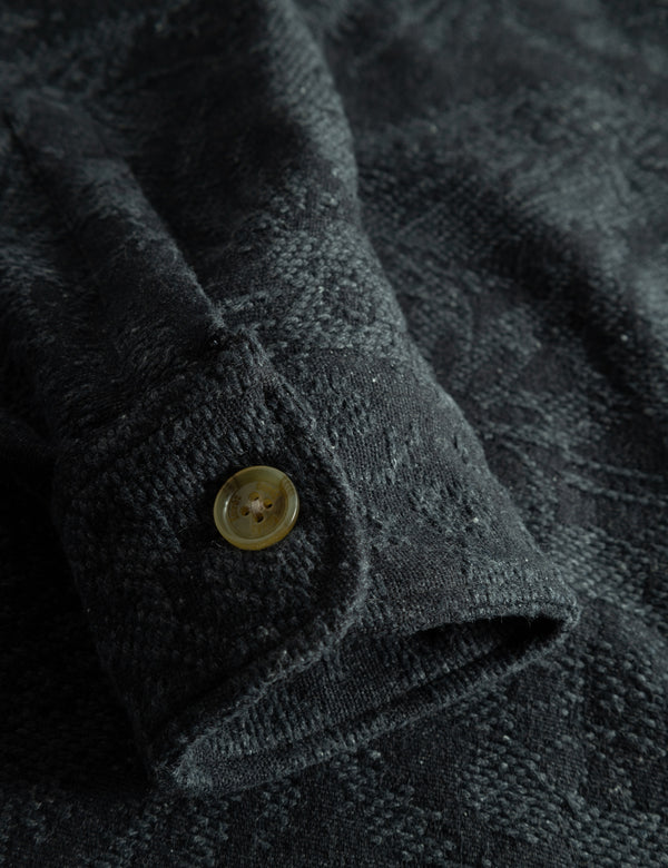 MAP JACQUARD SHIRT - DARK GREY