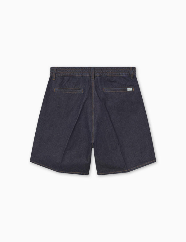 CLAY CREASED DENIM SHORTS - DARK DENIM