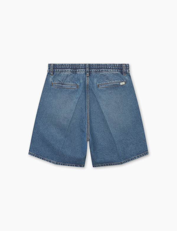 CLAY CREASED DENIM SHORTS - VINTAGE BLUE