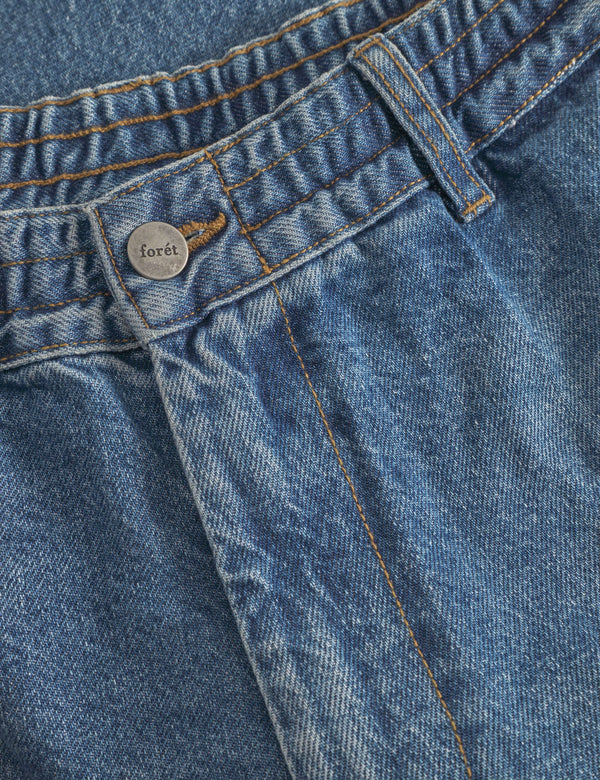 CLAY CREASED DENIM SHORTS - VINTAGE BLUE