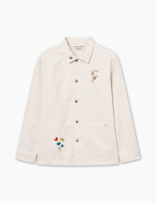 ROWAN EMBROIDERY CANVAS OVERSHIRT - CLOUD