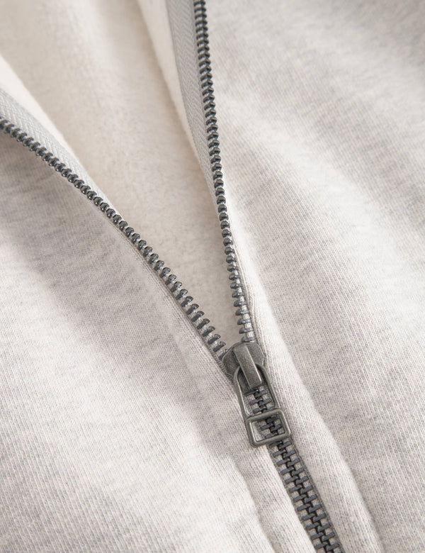 NOON ZIP HOODIE - SNOW MELANGE