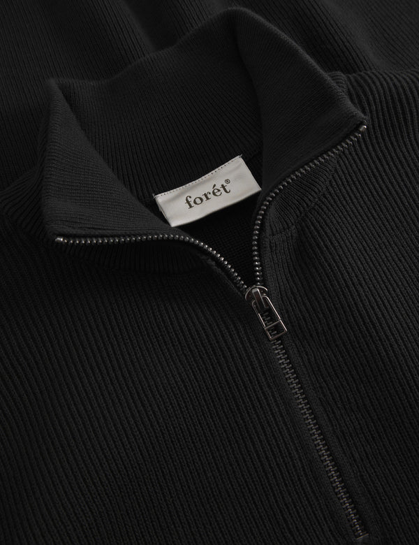 DELTA RIB HALF ZIP - BLACK