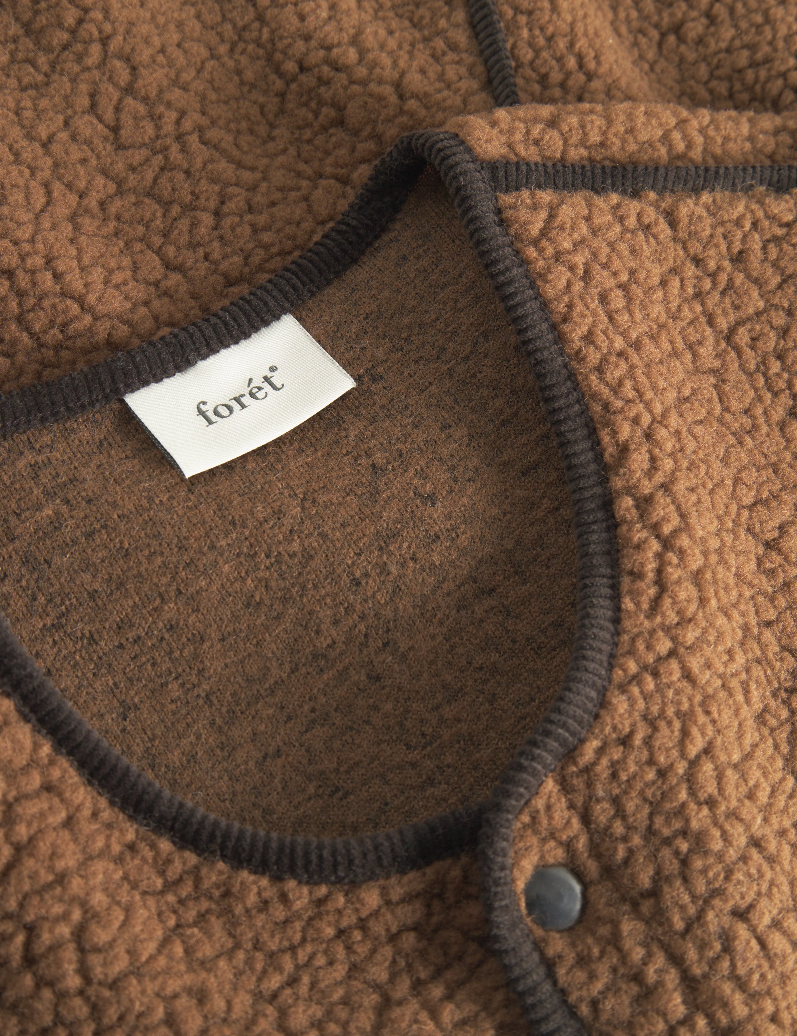 TULIP SHERPA FLEECE VEST - BROWN