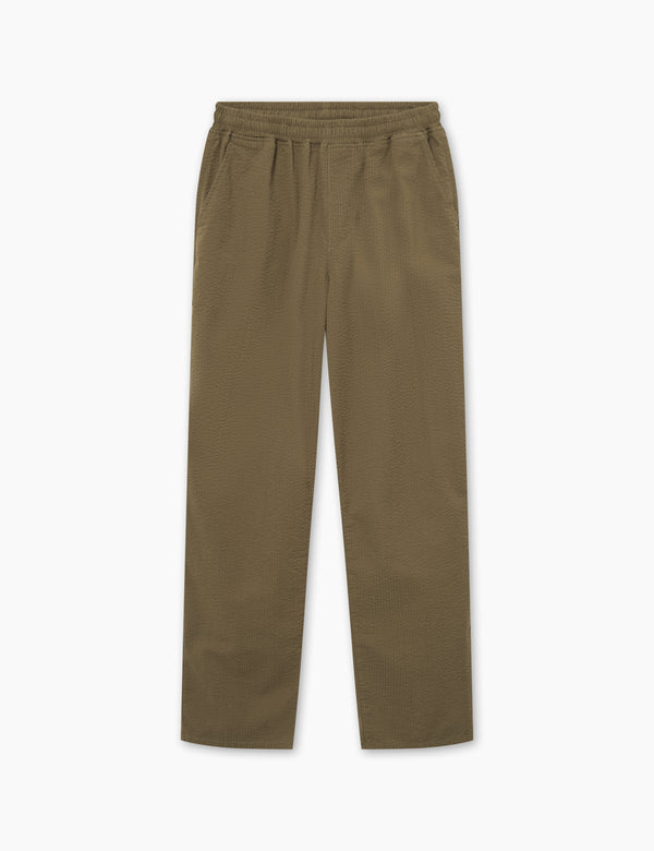 CALM SEERSUCKER PANTS - ARMY