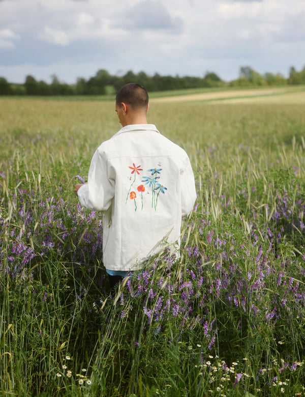 ROWAN EMBROIDERY CANVAS OVERSHIRT - CLOUD