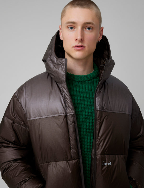 GRAIN REVERSIBLE PUFFER JACKET - BROWN