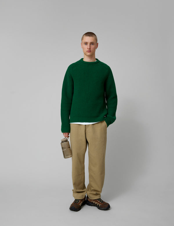 TRIP CHUNKY RIB KNIT - GREEN