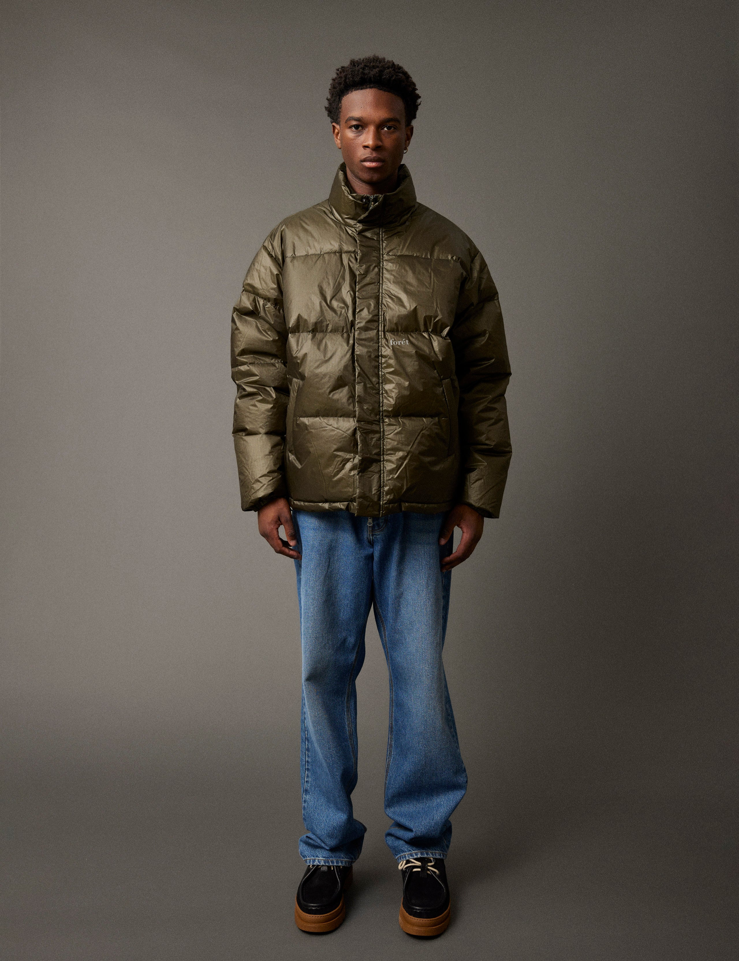 OAT PUFFER JACKET - DARK MOSS