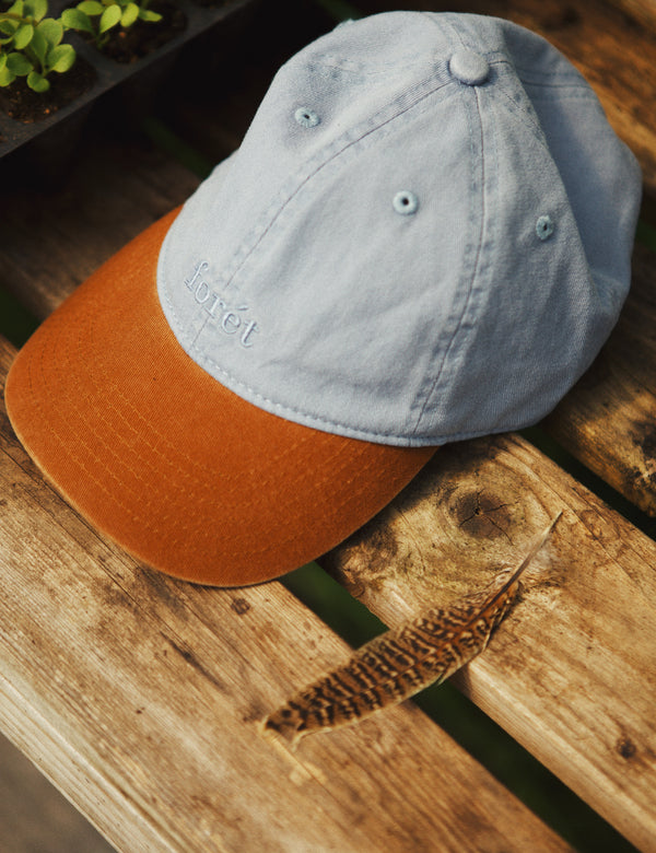 HAWK WASHED 2-TONE CAP - DUSTY BLUE/BROWN