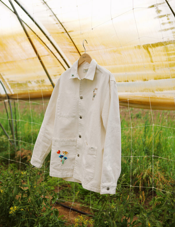 ROWAN EMBROIDERY CANVAS OVERSHIRT - CLOUD