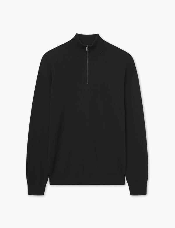 DELTA RIB HALF ZIP - BLACK