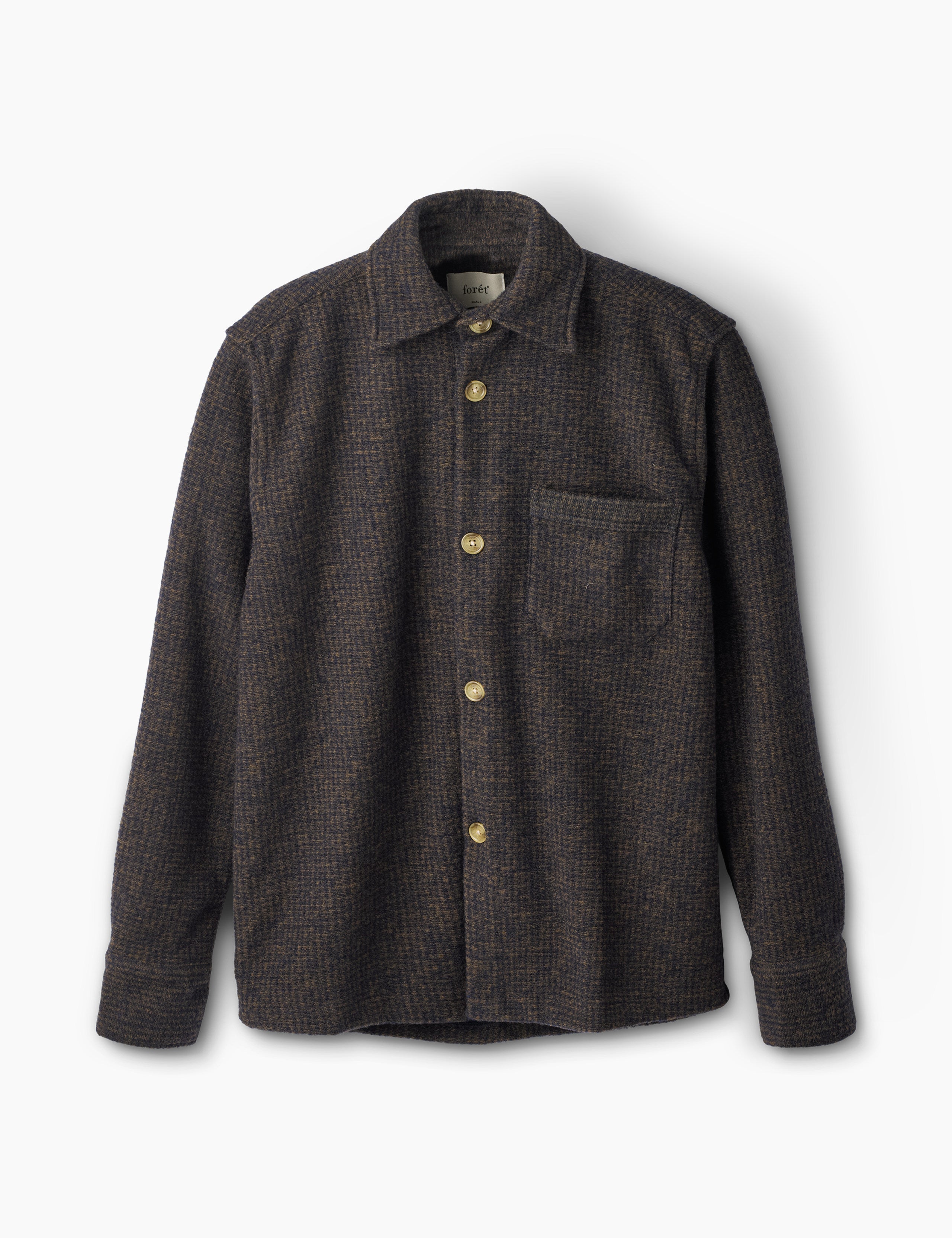 IVY WOOL OVERSHIRT - NAVY CHECK