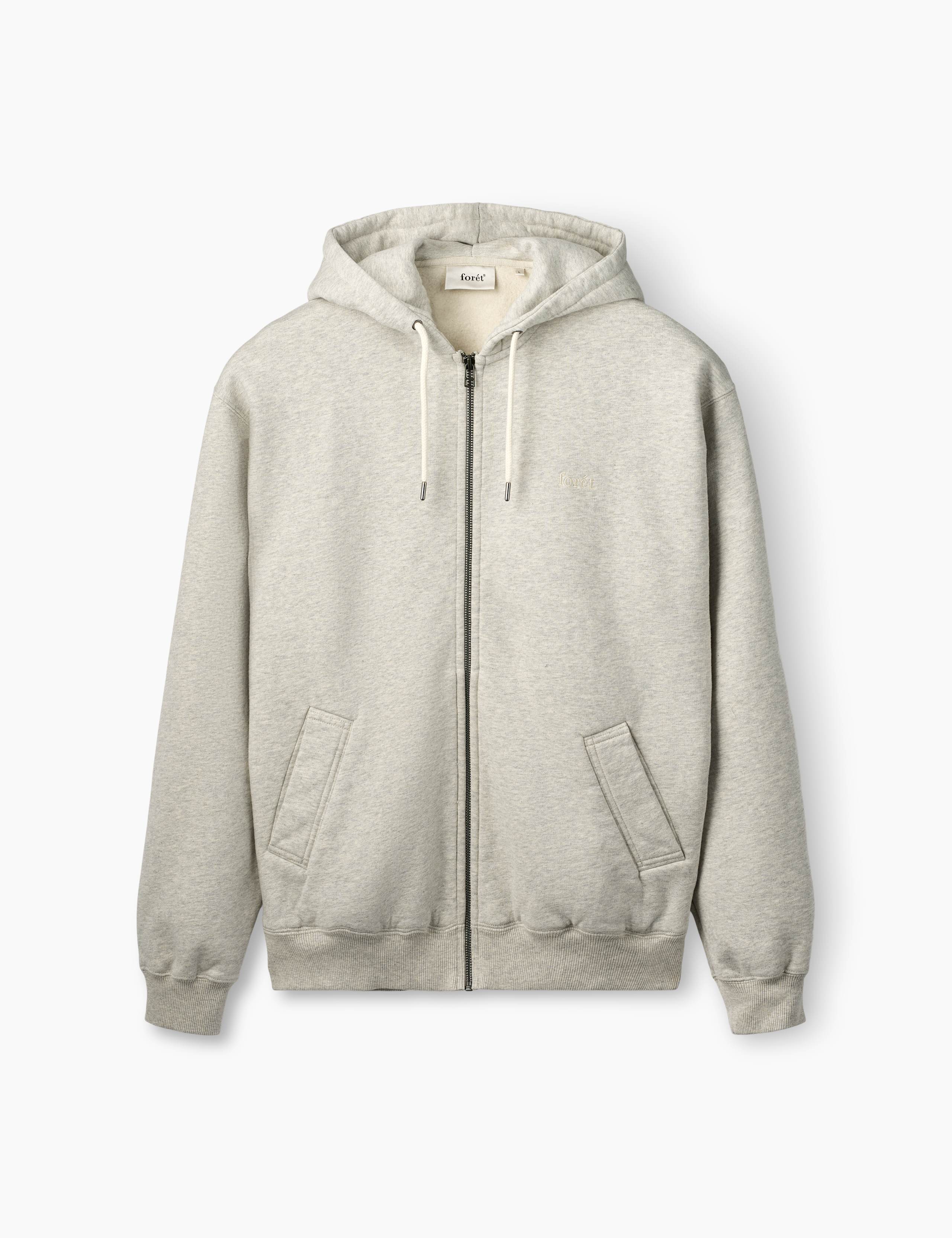 NOON ZIP HOODIE - SNOW MELANGE