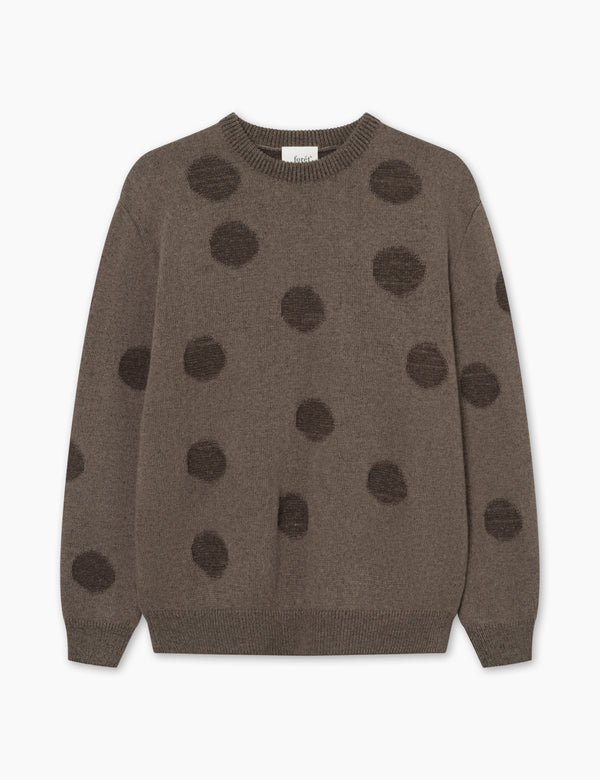 CIRCLE JACQUARD KNIT - COLD BROWN