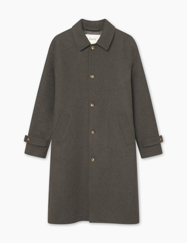 PINE WOOL COAT - DARK MOSS MELANGÉ