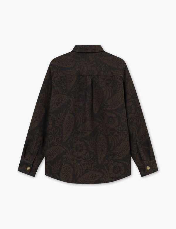 MAP JACQUARD SHIRT - COLD BROWN