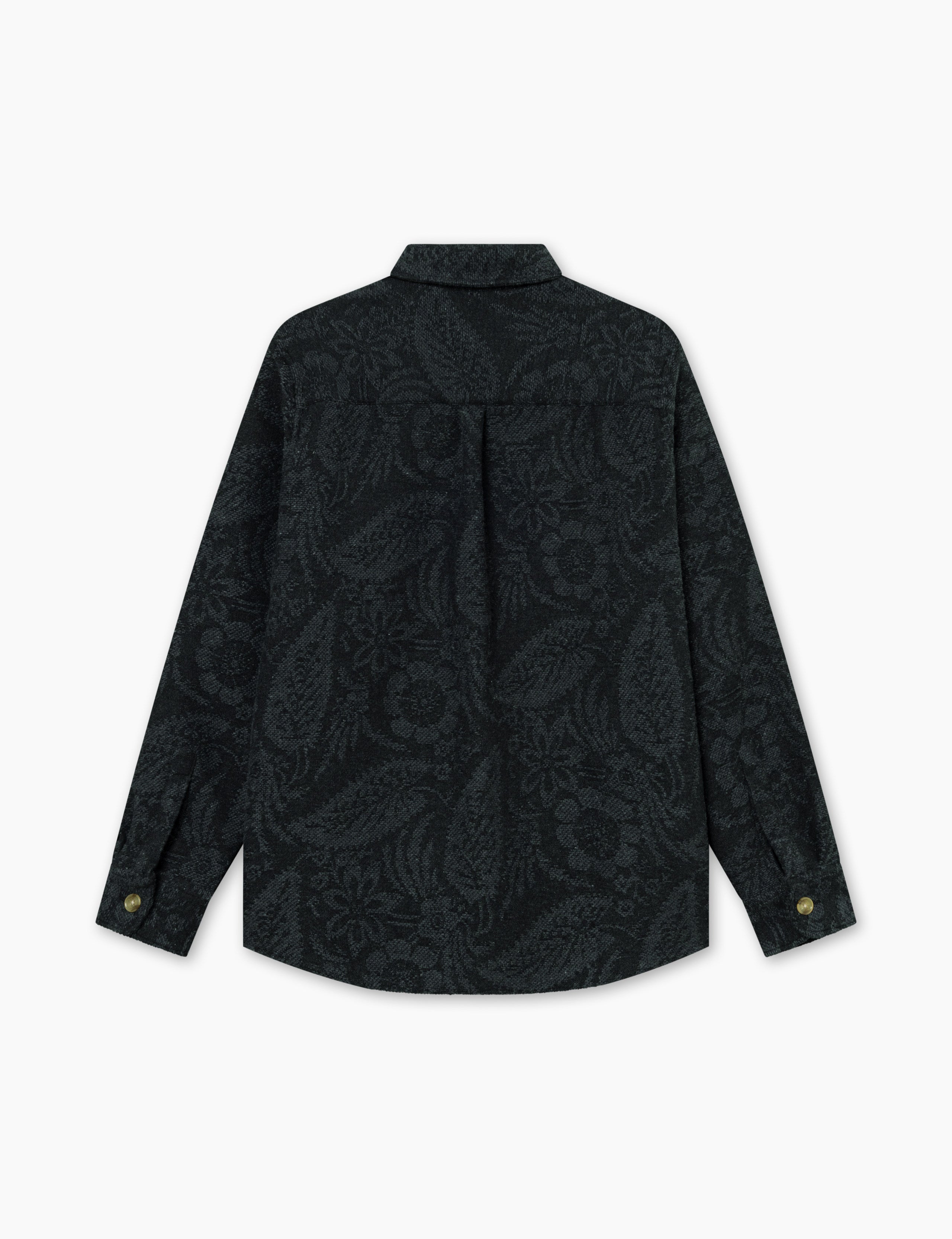 MAP JACQUARD SHIRT - DARK GREY