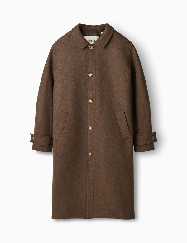 PINE WOOL COAT - DARK BROWN MELANGÉ