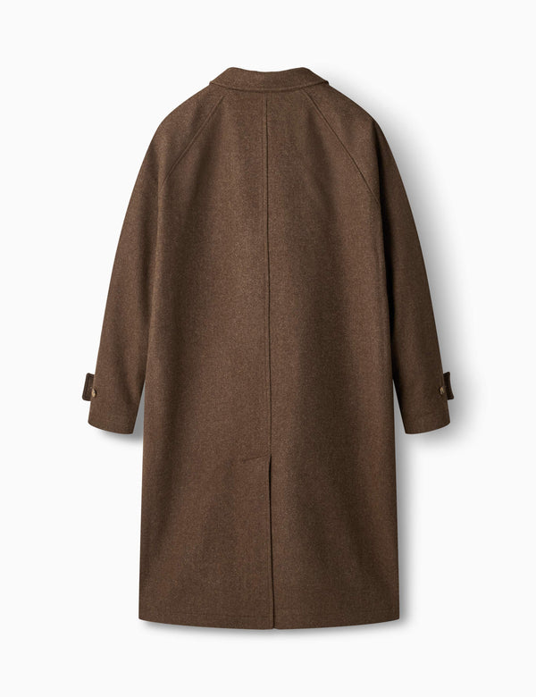 PINE WOOL COAT - DARK BROWN MELANGÉ