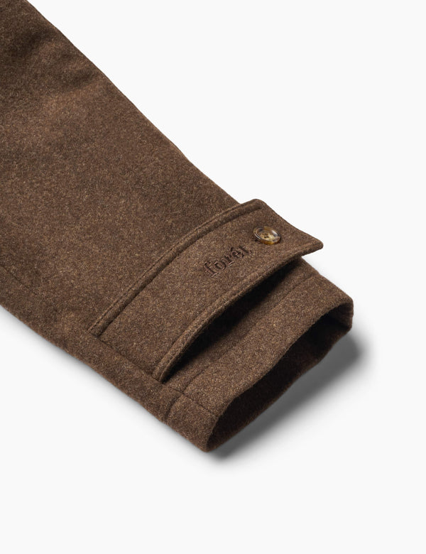 PINE WOOL COAT - DARK BROWN MELANGÉ