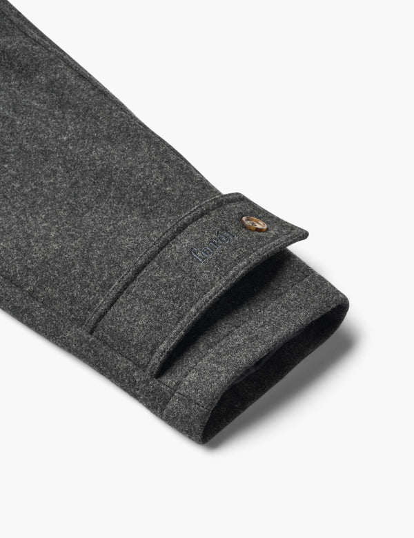 PINE WOOL COAT - DARK GREY MELANGÉ