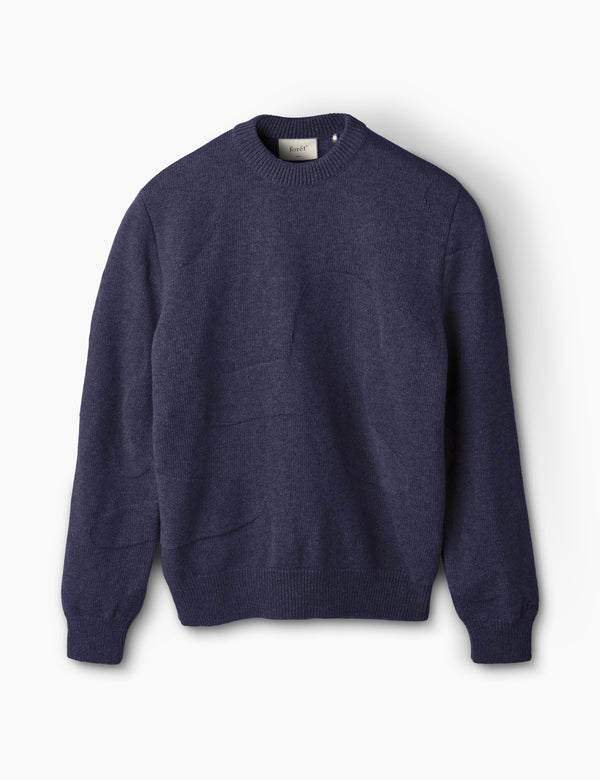 RELAX JACQUARD KNIT - NAVY