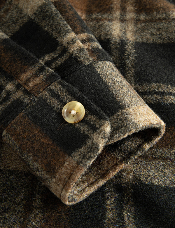 IVY WOOL OVERSHIRT - BROWN CHECK