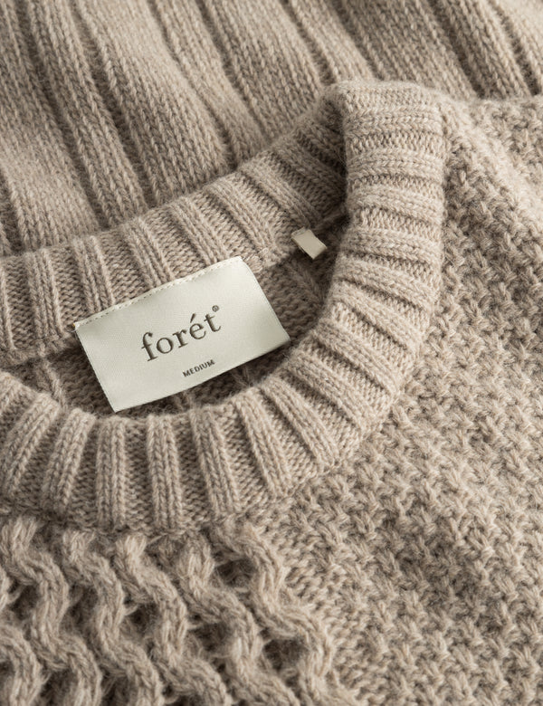 HYBRID CABLE KNIT - KHAKI