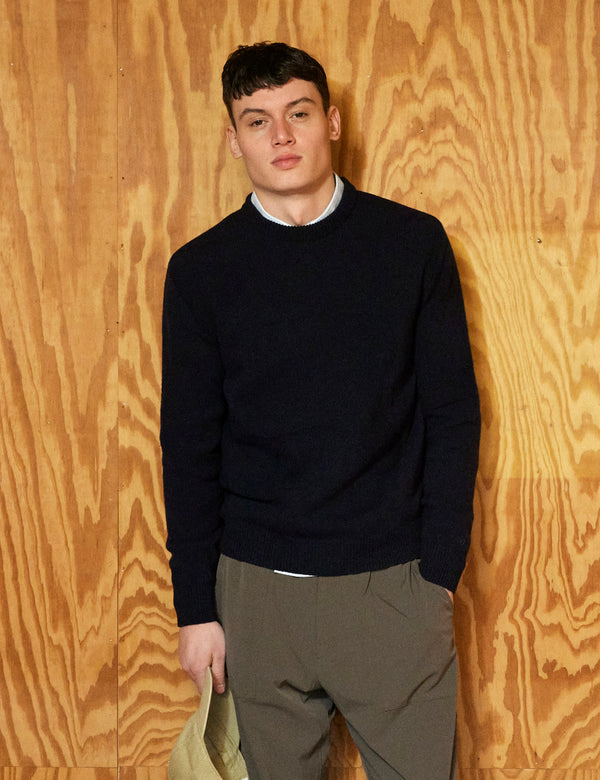 RELAX JACQUARD KNIT - NAVY