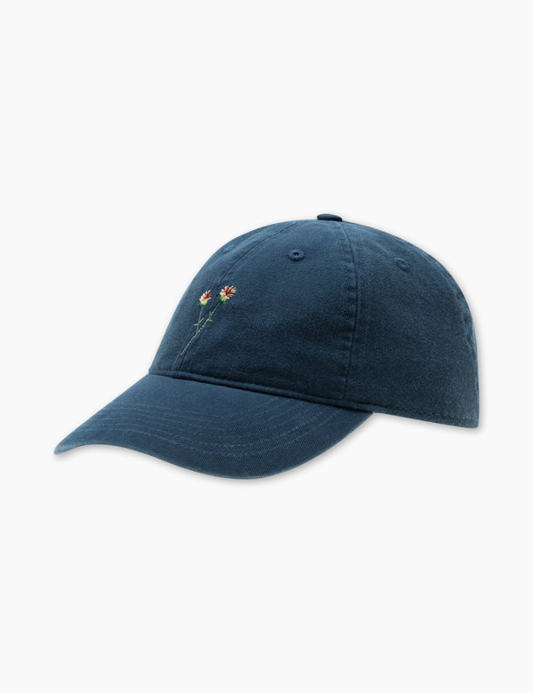 FLOWER WASHED CAP - NAVY