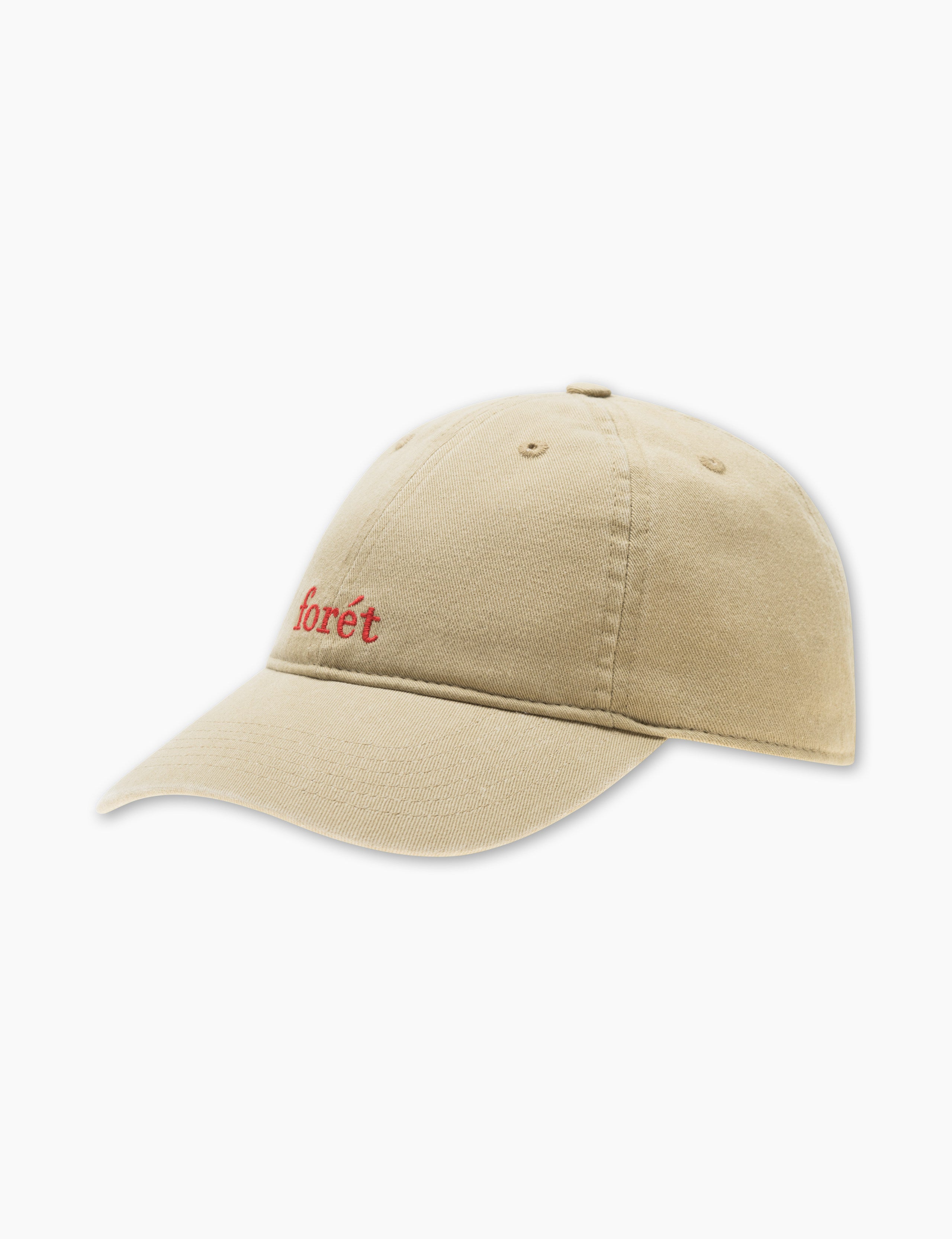 HAWK WASHED CAP - KHAKI/RED