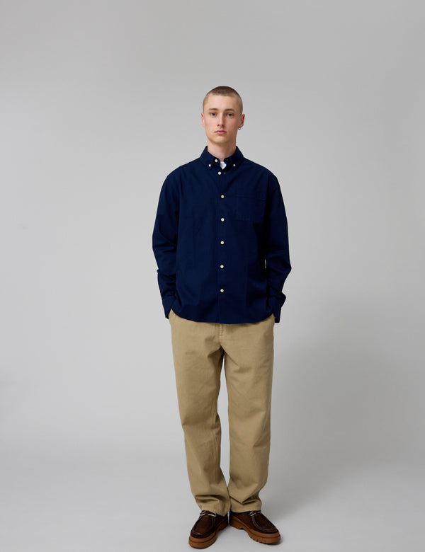 CAMP LIGHT TWILL SHIRT - NAVY