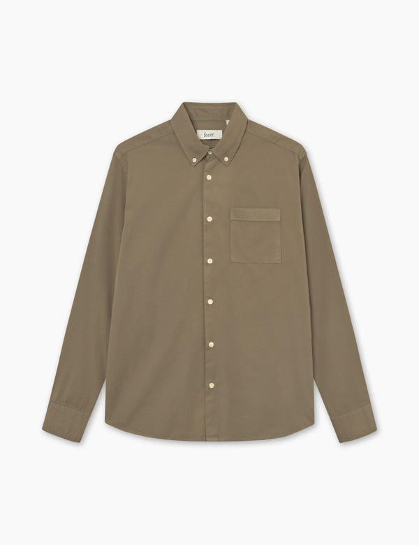 CAMP LIGHT TWILL SHIRT - DUSTY OLIVE