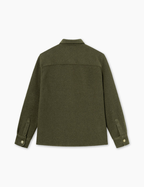 IVY WOOL OVERSHIRT - DARK MOSS