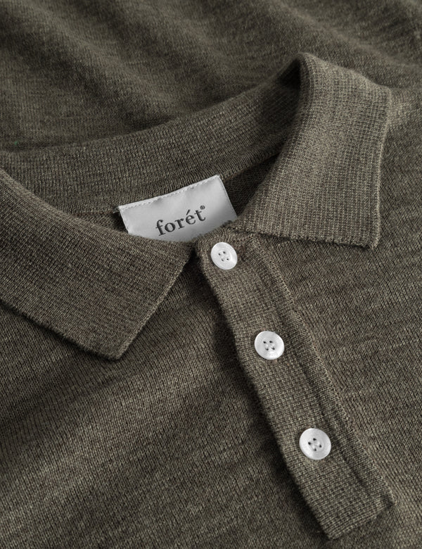 BASE MERINO POLO KNIT - DARK GREY MELANGÉ