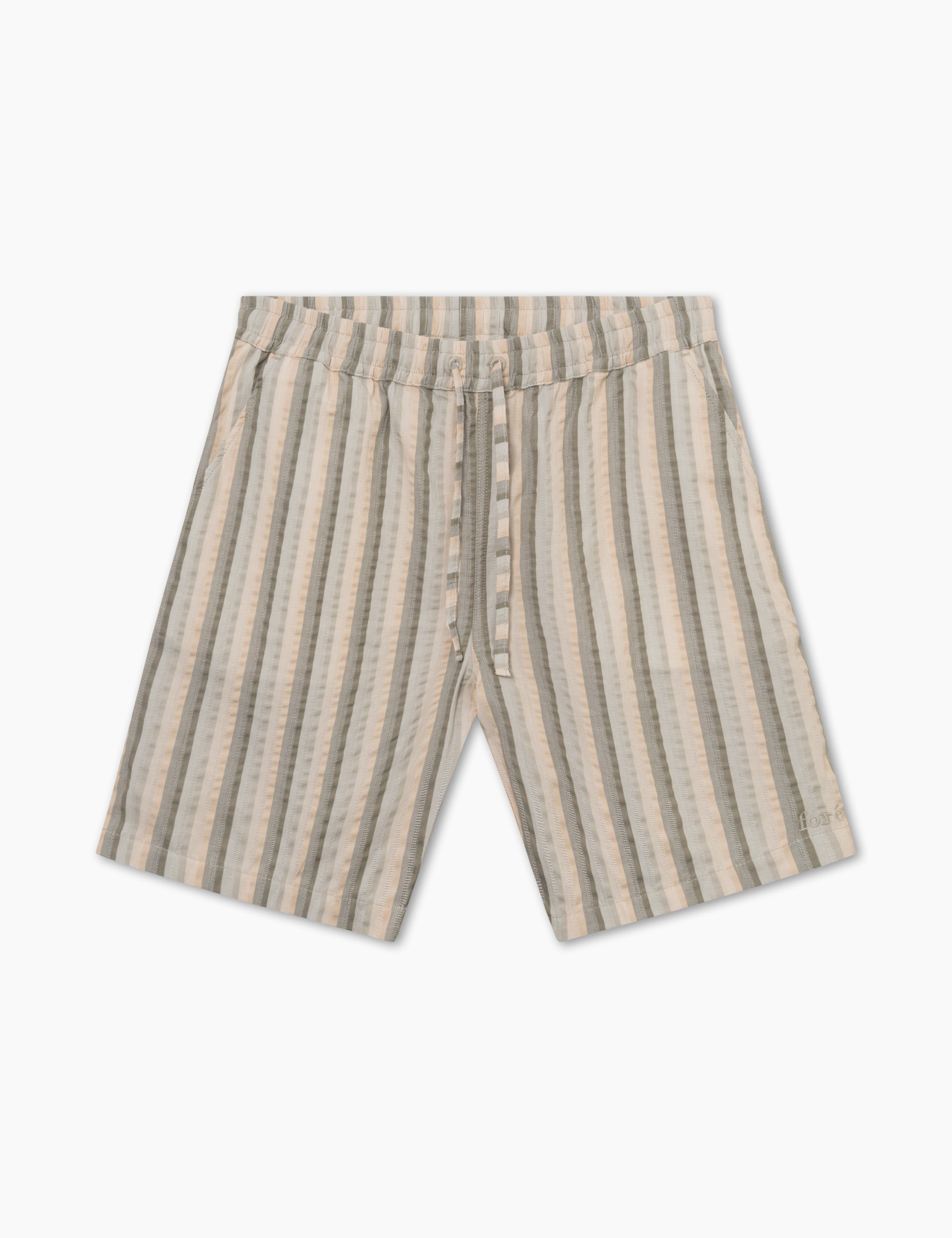 OTTER SEERSSUCKER SHORTS - GREY STRIPE