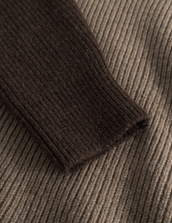 RELAX RIB KNIT - STONE/COLD BROWN