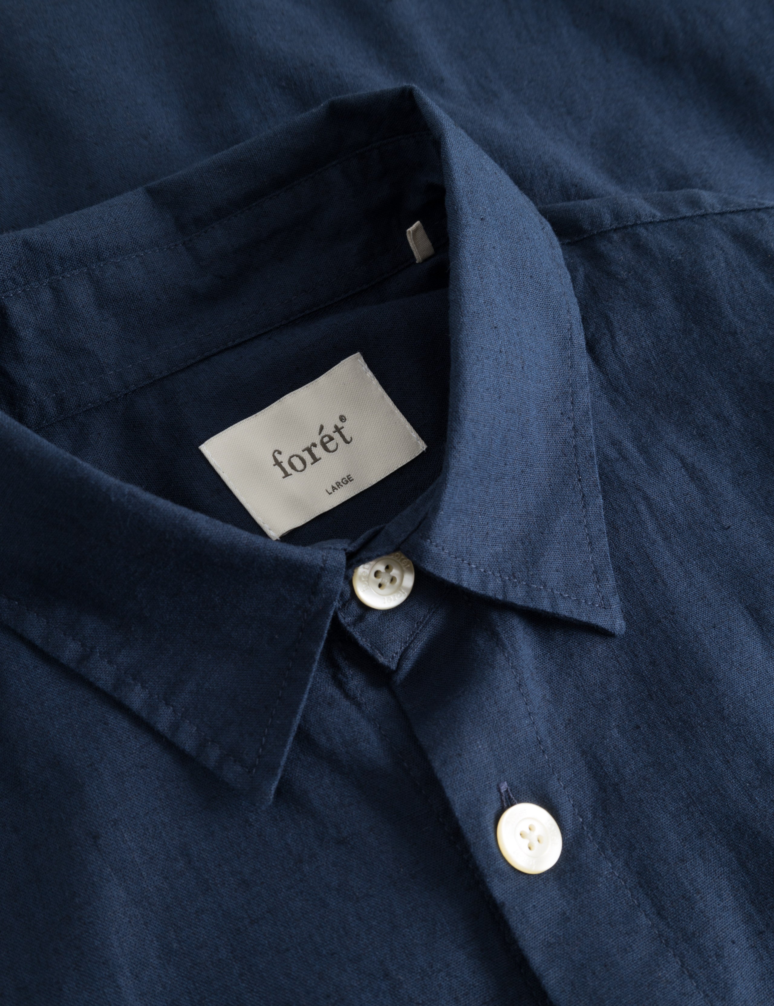 SERENE LINEN SS SHIRT - NAVY