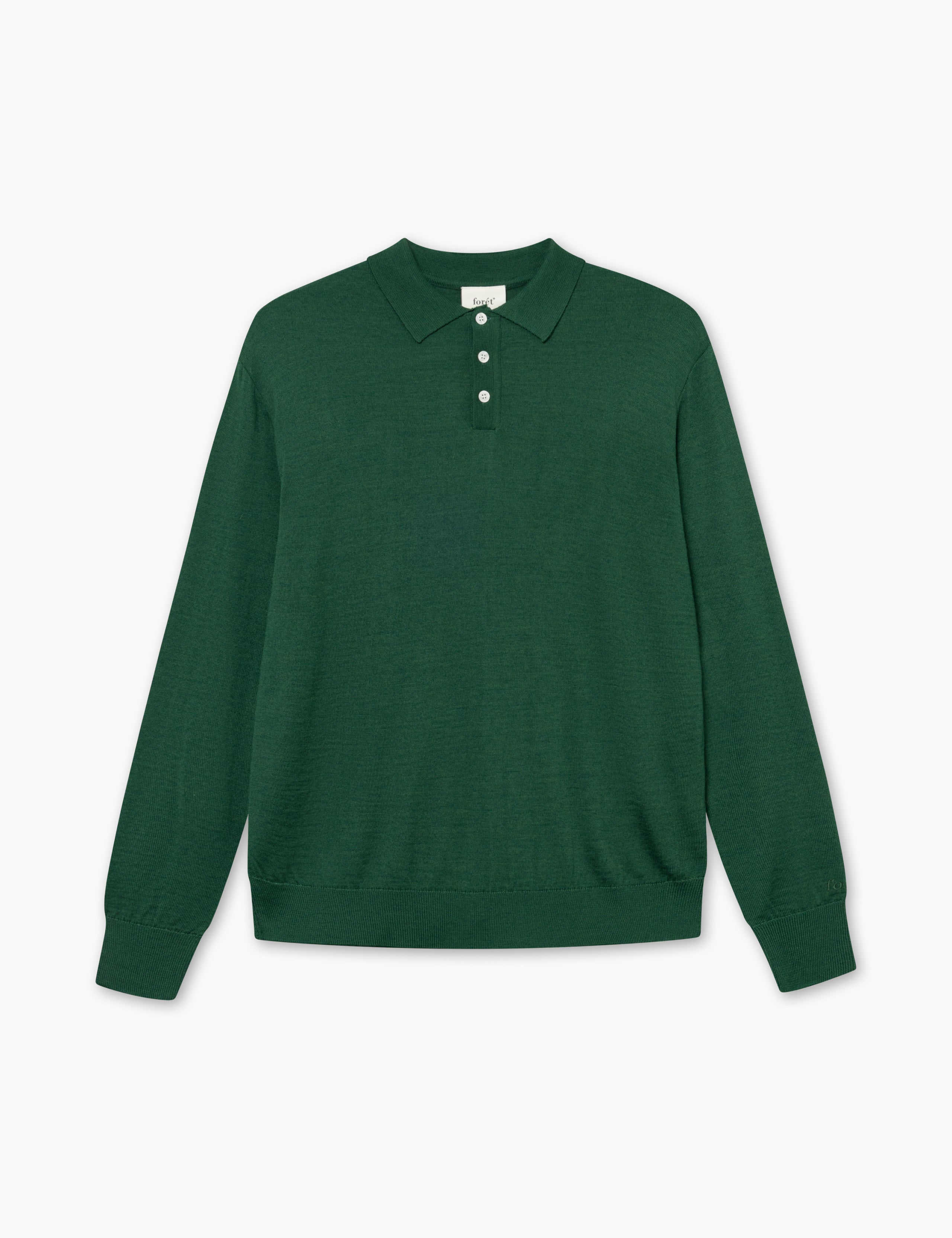 BASE MERINO POLO KNIT - GREEN