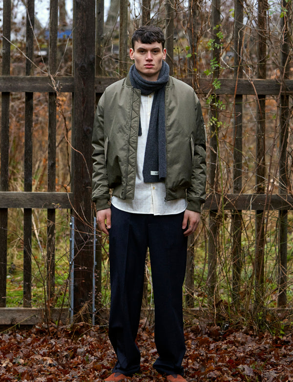 BOW BOMBER JACKET - DUSTY OLIVE