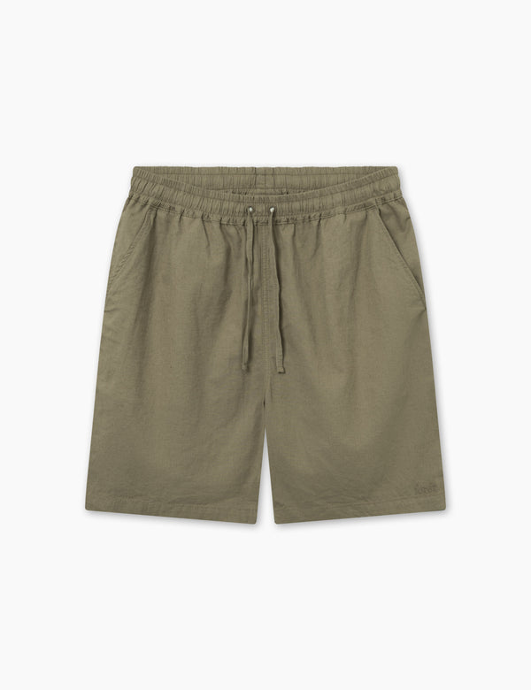 SERENE LINEN SHORTS - DUSTY OLIVE