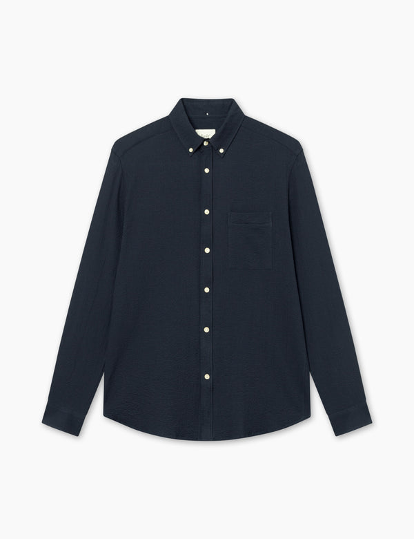 HORNET SEERSUCKER SHIRT - NAVY