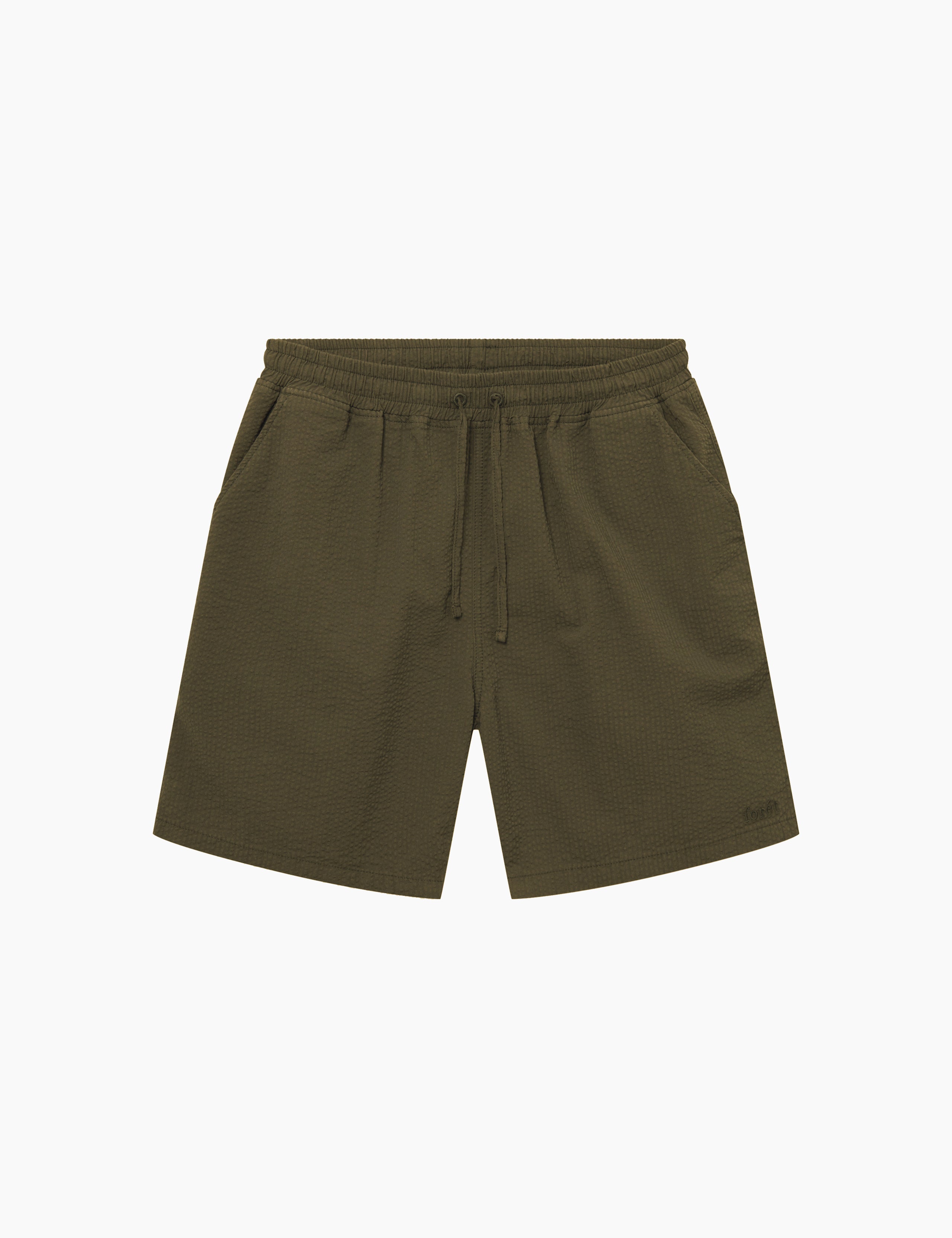 HUSH SEERSUCKER SHORTS - ARMY