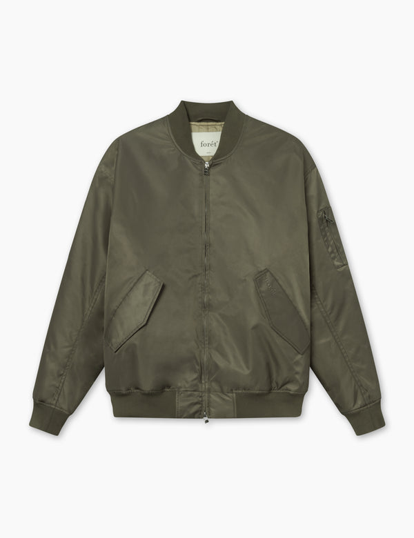 BOW BOMBER JACKET - DUSTY OLIVE